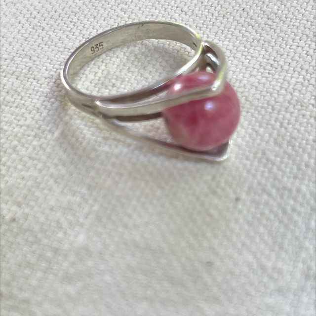 Rodochrosit Kugel 935er Silber Ring Heiler 
