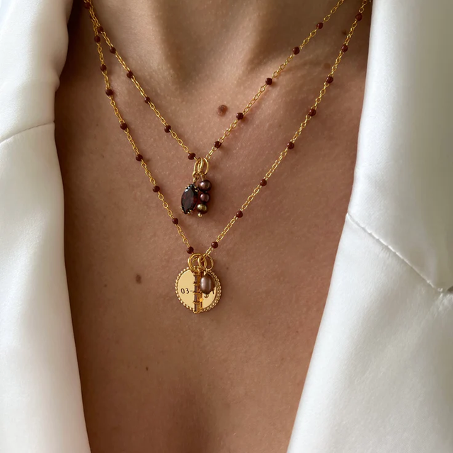 Base Brown Dots Necklace 