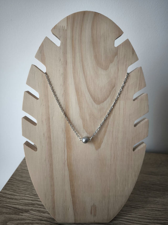 Collier Perle de Majorque Argentée – Bijou Femme en Acier Inoxydable
