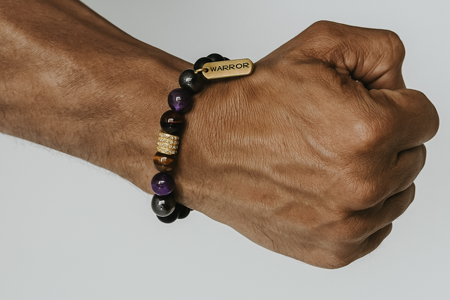 Warrior Spirit – Lavasteen &amp; Tijgeroog Armband 