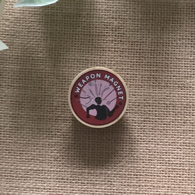 Wooden Pin Badge - Weapon Magnet