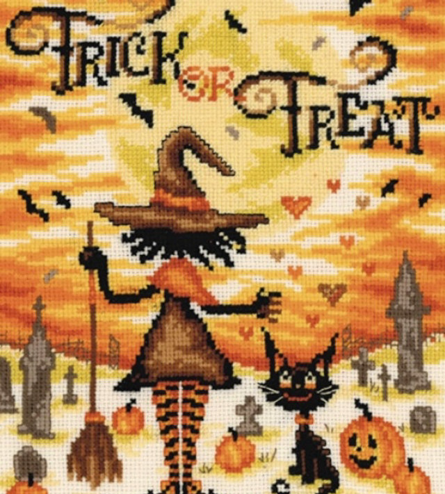Vervaco Trick or Treat Counted Cross Stitch Kit
