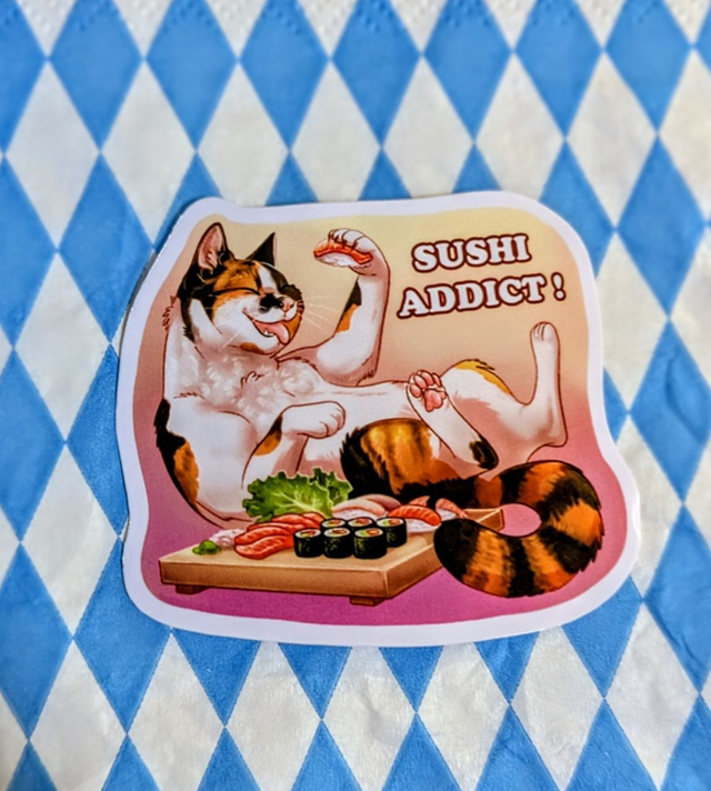 Sushi addict sticker