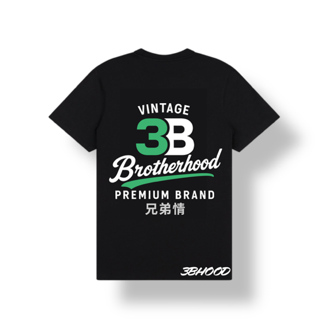 3B Vintage T Shirt (Black Green)