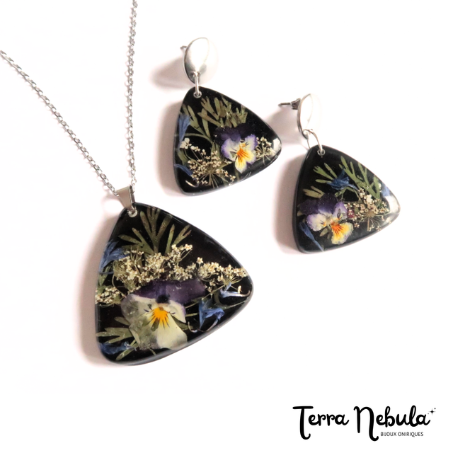 Parure fleurie Tendre pensée | PA193F