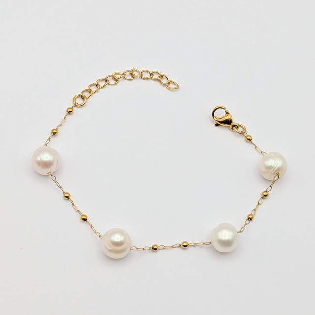 Bracelet perles blanches