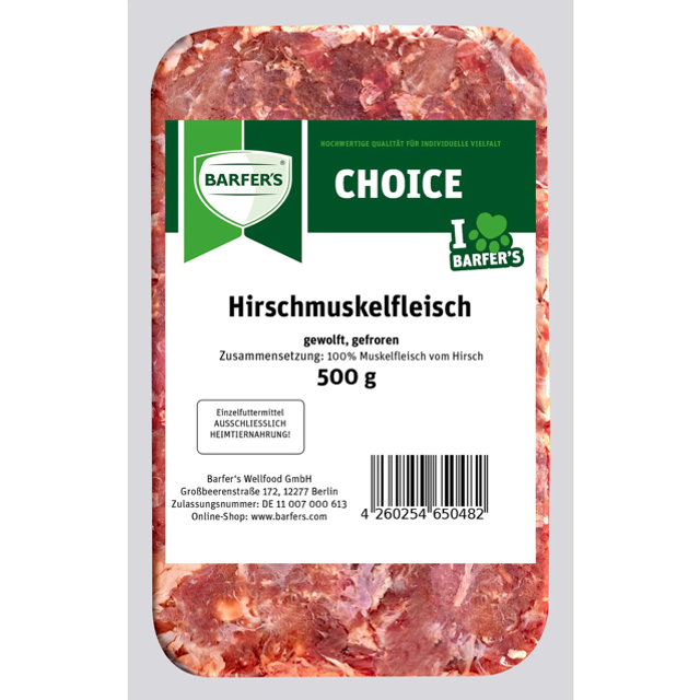 Hirschmuskelfleisch 500g
