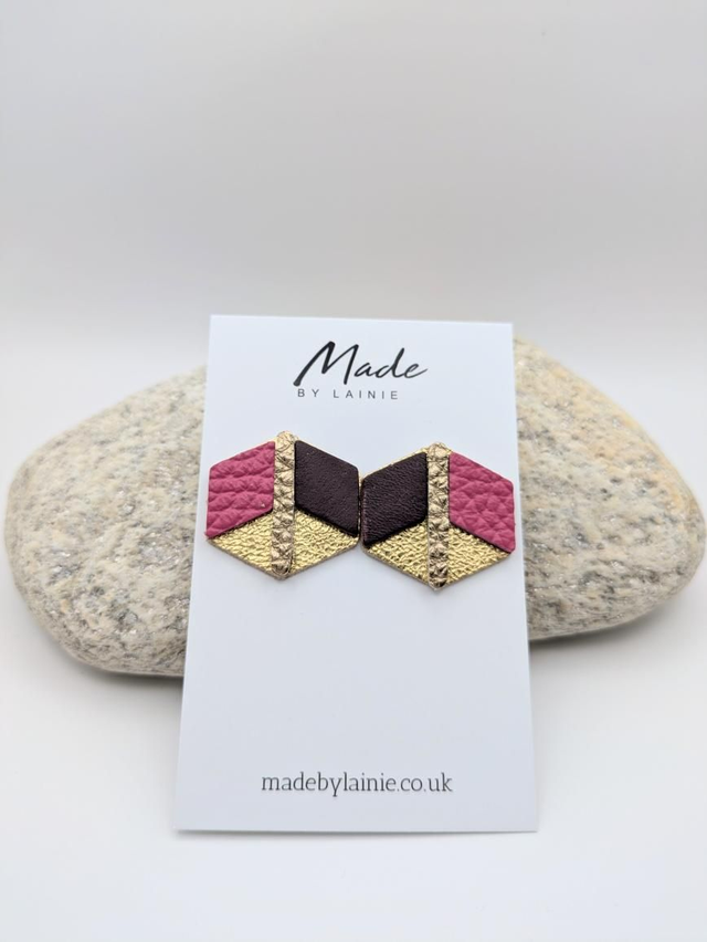 Hexagon Stud Earrings