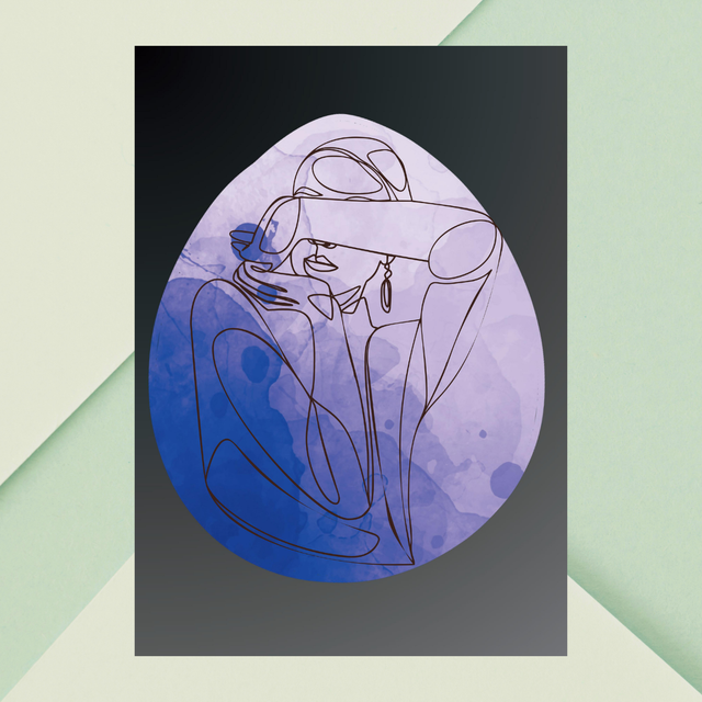 Art Linéaire Féminin Élégant en Violet - Décor Sophistiqué / Elegant Purple Female Line Art - Sophisticated Decor