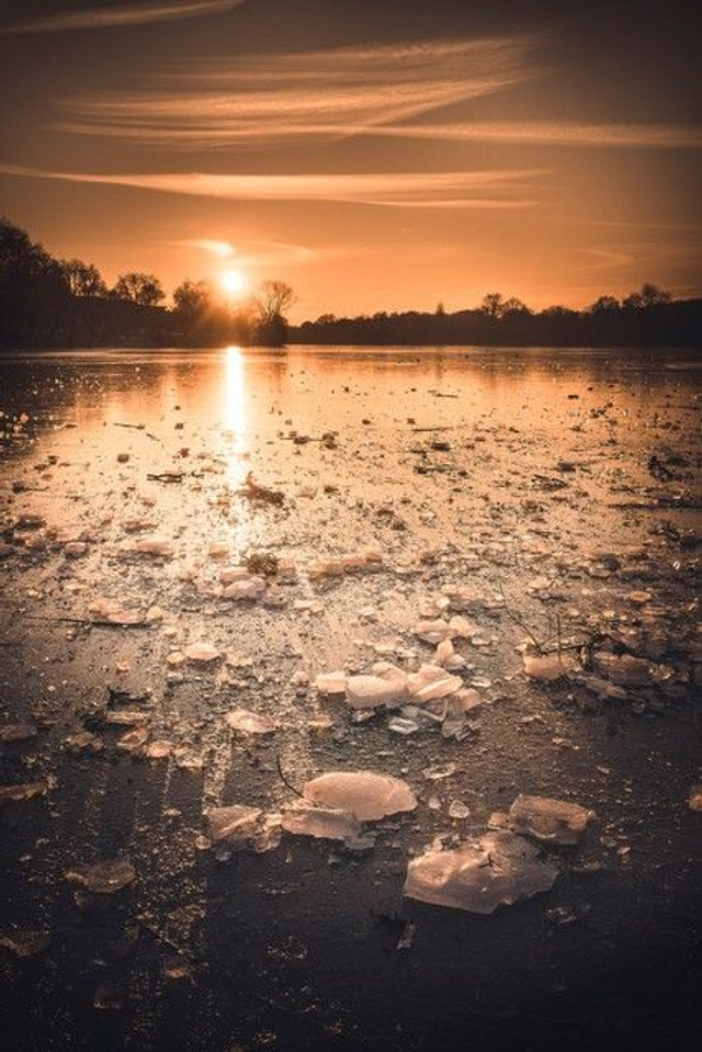 Eisschollen auf dem Aasee