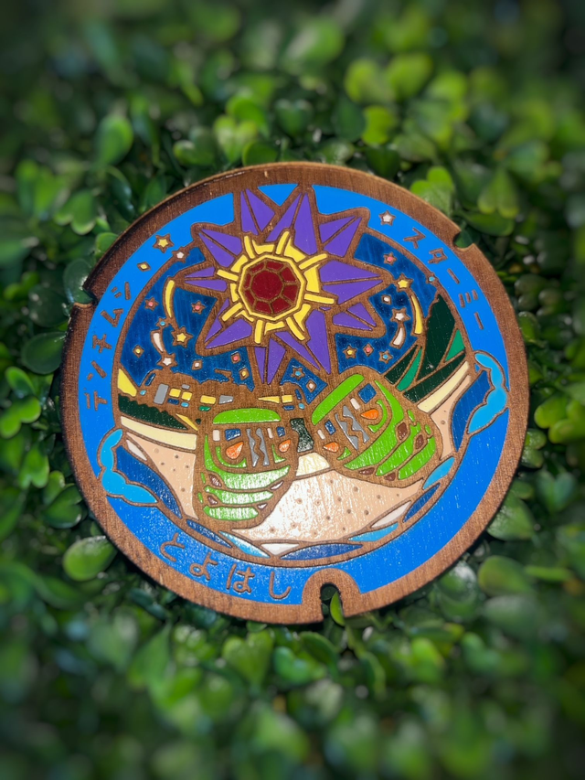 Plaque Pokémon Staross et Chrysapile.