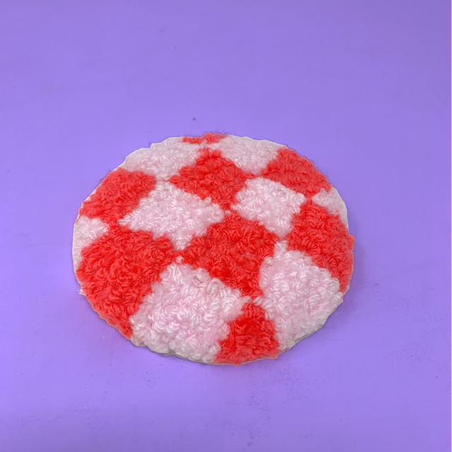 Pink Checkerboard Mug Rug