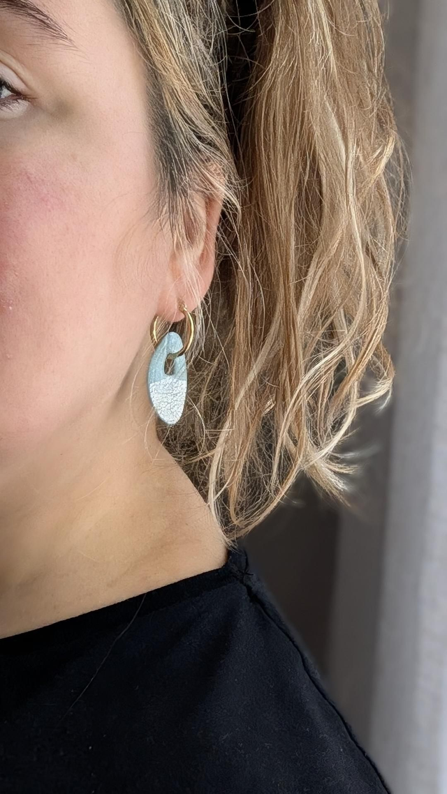 BLOUETTES BLEUES & CRÉOLES DORÉES 20mm