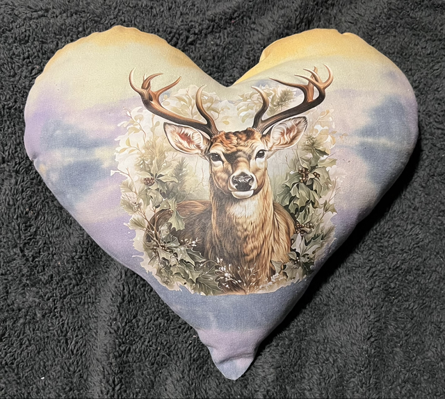 Hand tie dye cushion with stag deer
