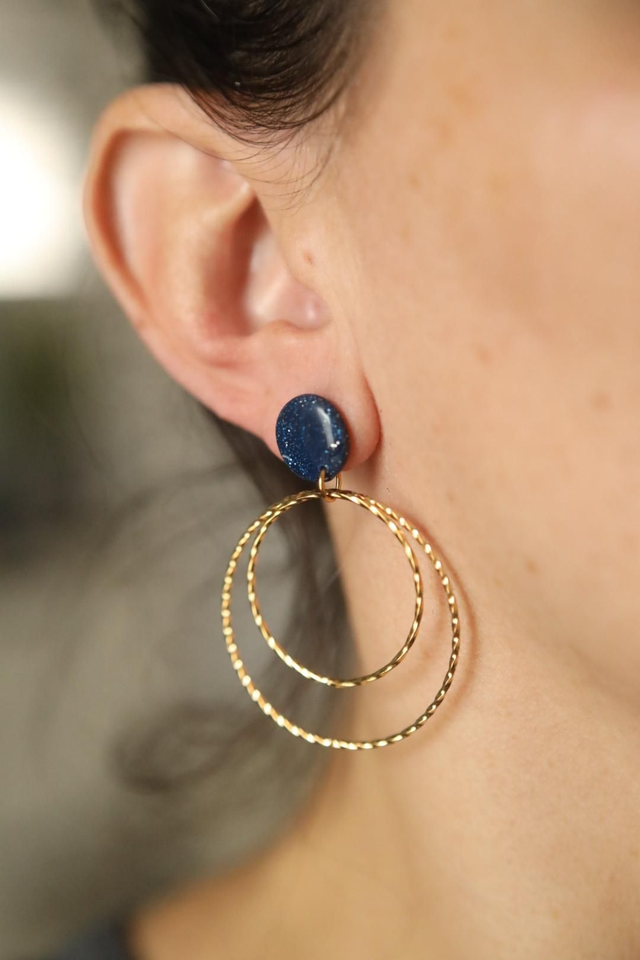 Boucles Oreilles Collection Elégance Pailletée 