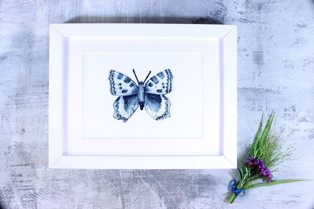 Drypoint Print: Tortoiseshell Butterfly
