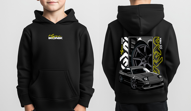 KIDS Premium Black Hoodie | S13