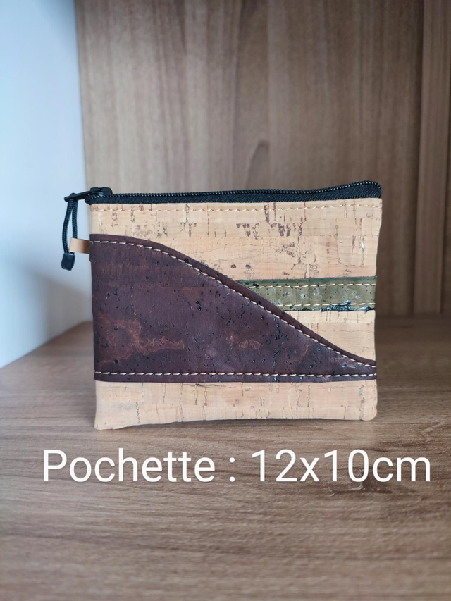 Porte monnaie marron et kaki