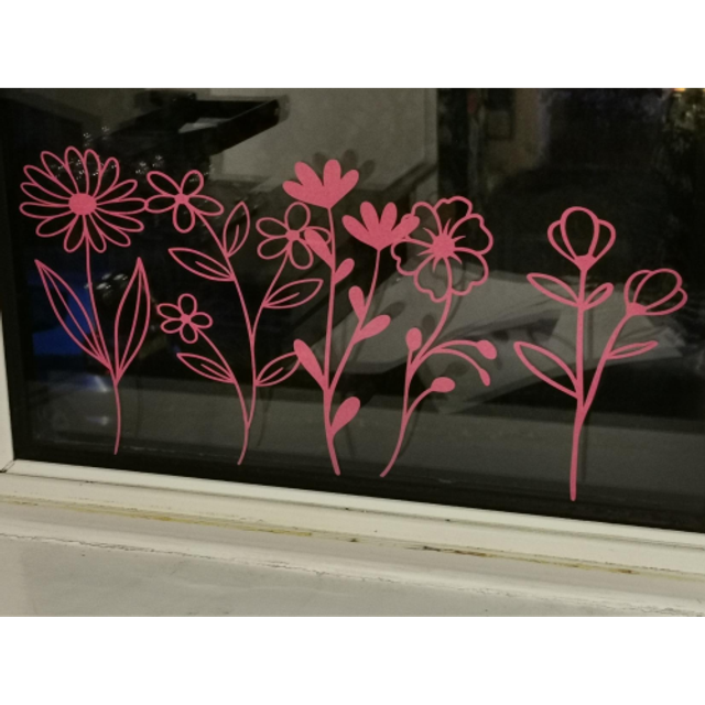 Set of 5 Wildflower Stickers- Wildflower Decals - 8 Sets &amp; Lots Of Colours