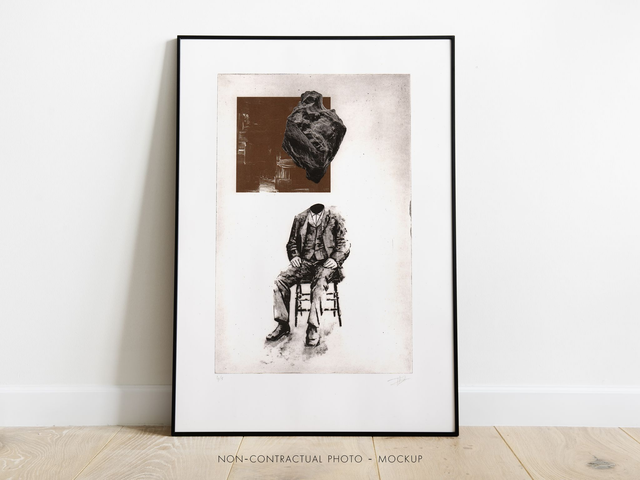 Fine art etching / Not framed / The Headstone