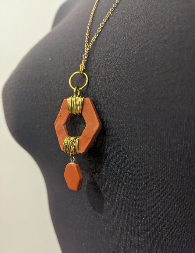 Collection Tomettes - "Abadalhat" - Parure Sautoir &amp; Pendants Dorés