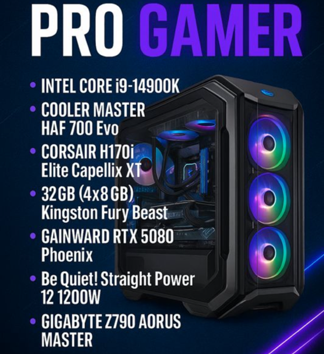 Ordinateur Gaming I9 14900K RTX5080 32Go DDR5