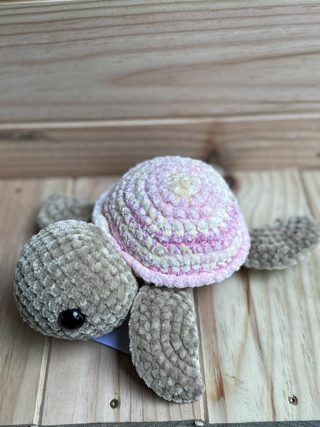 Tortue carapace rose 