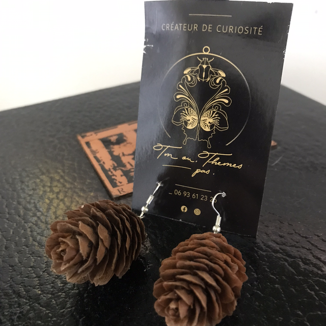 Boucle d’oreilles en pomme pin 