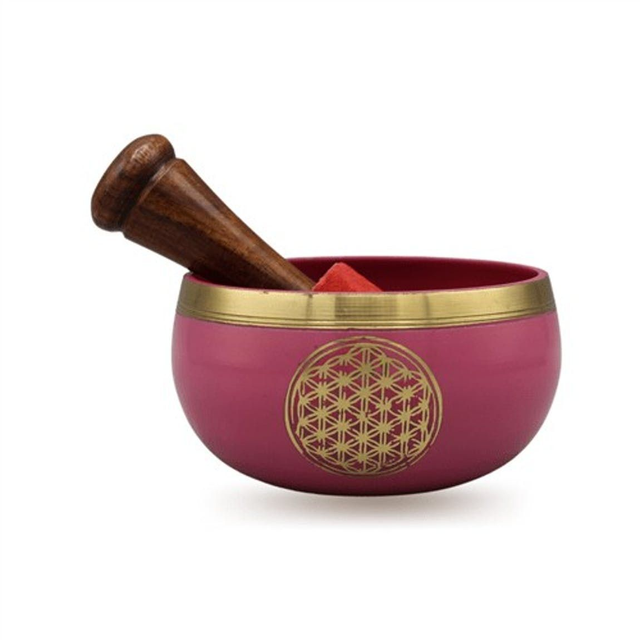 9cm Fleur de Vie Bol chantant ~ avec bâton batteur