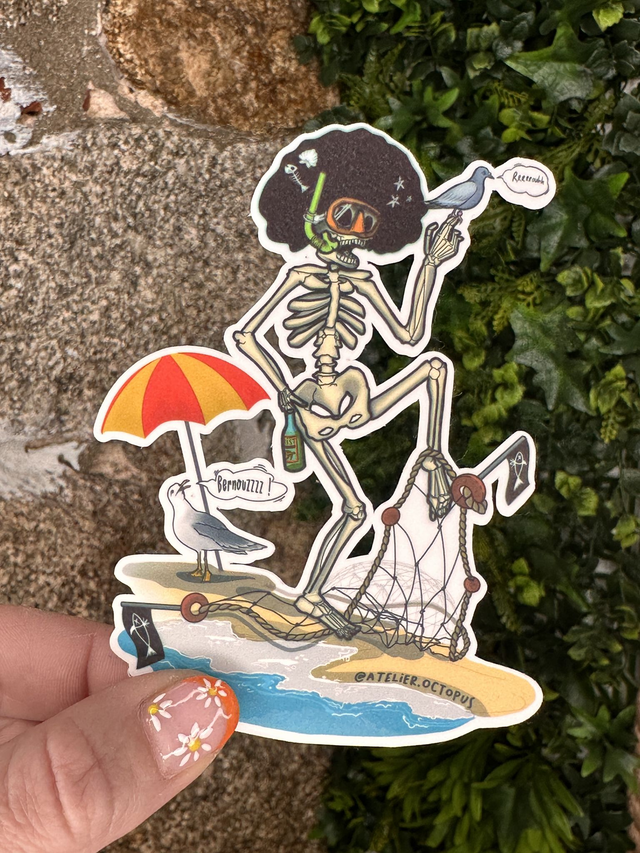 Sticker Funny Skully
