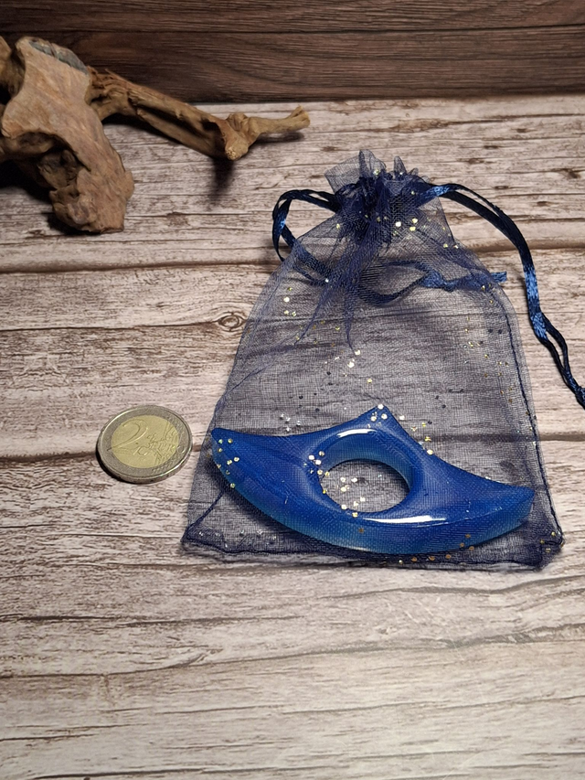 Bague de lecture bascule en résine Blanc et bleue– Book Holder artisanal
