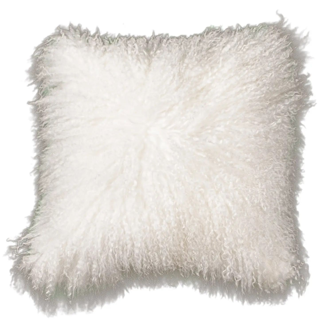 Coussin en peau de mouton tibétain 45 x 45 cm