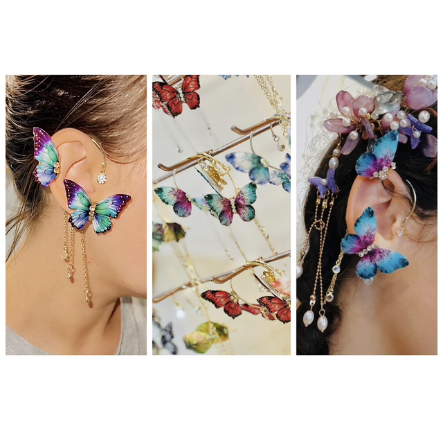 Papillons rouges argent complet