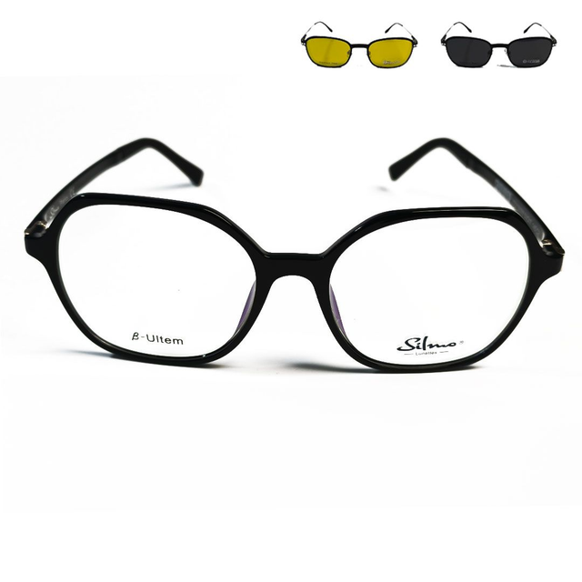 Lentes Silmo con 2 clipons magnéticos  DS21229W C2
