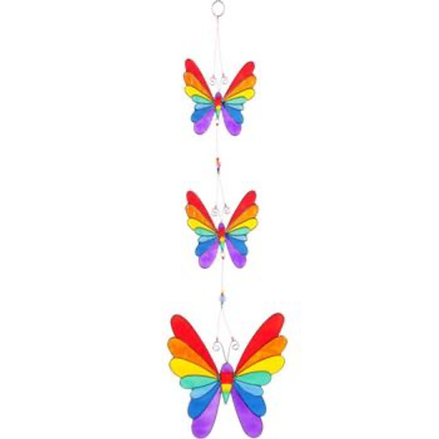 Multi-Coloured String of 3 Butterflies Sun Catcher – Ethically Sourced