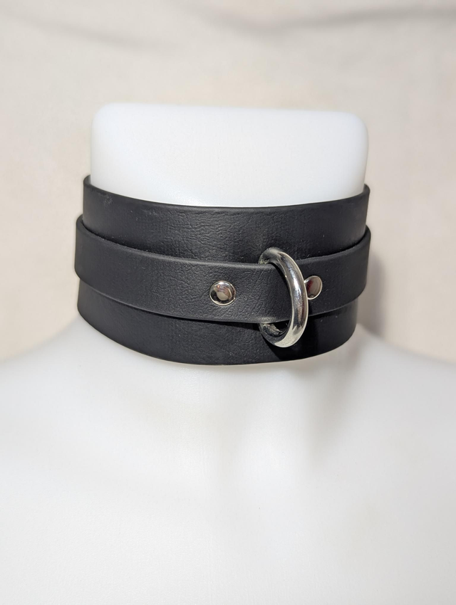 Collier "calliopé" noir en Biothane  50mm🌱