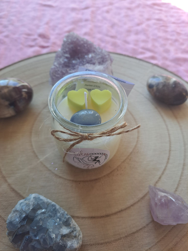 Bougie bijoux avec pierre naturelle