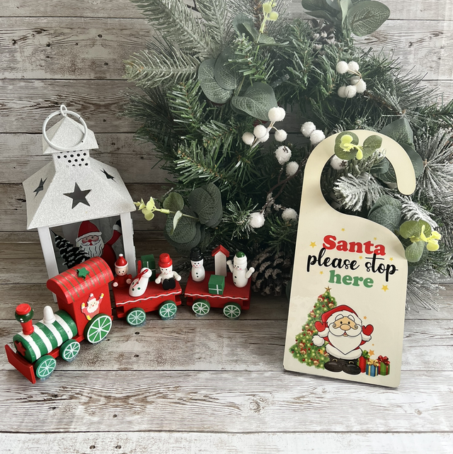 Santa Stop Here Door Sign