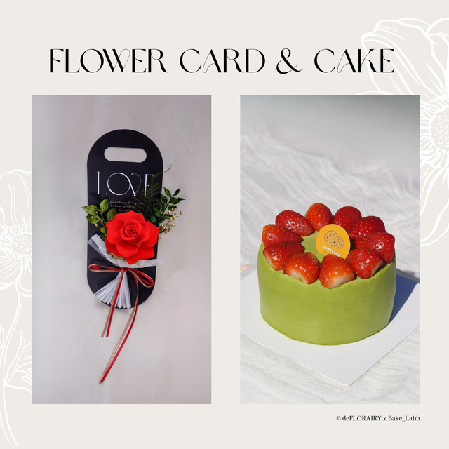 Classic Red: Love in Bloom Flower Card & 6" Whole Cake | Direct Home Delivery | 4 Days in Advance