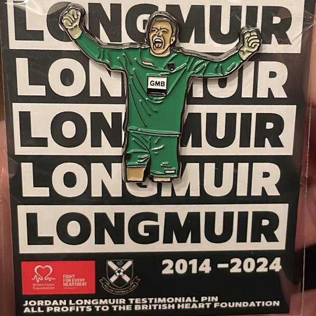 Jordan Longmuir Testimonial Pin Badge