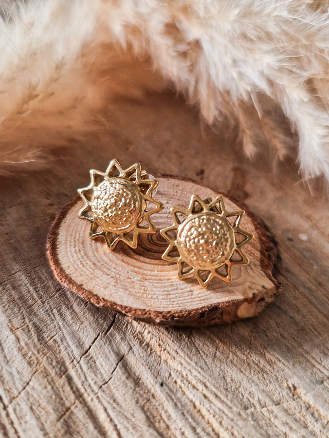 Boucles d'oreilles puces - "Soleils"