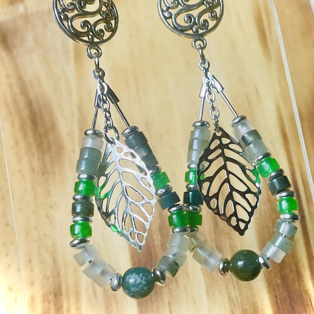 Boucles MOARA Agate Mousse
