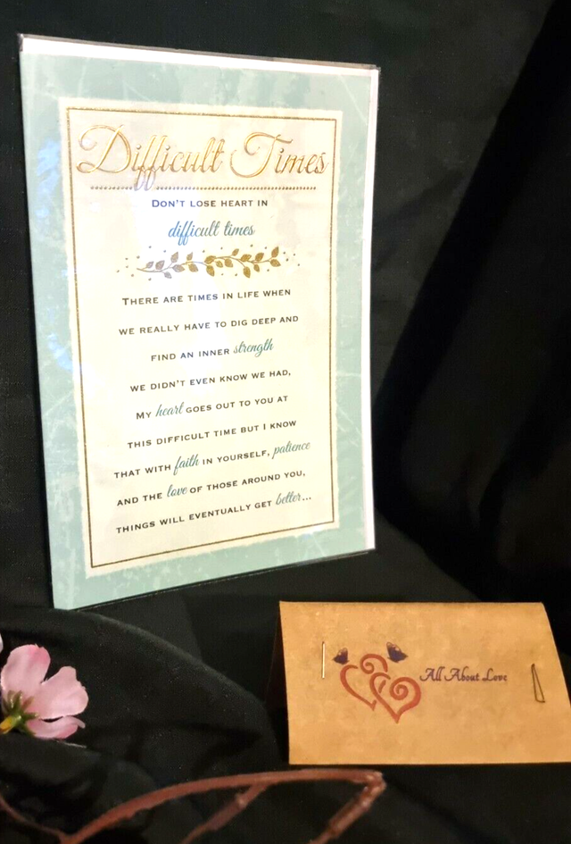 Difficult Times - High Quality Glitter/Foil Regal Greeting Card 6x9"