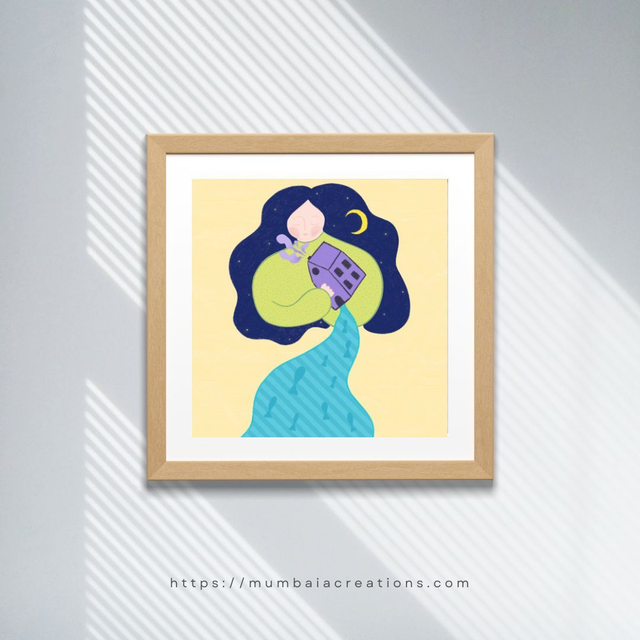 Au fil de l&#039;eau - Impression 14x14cm