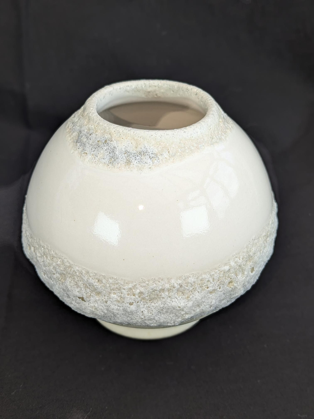 White and cream moon jar 
