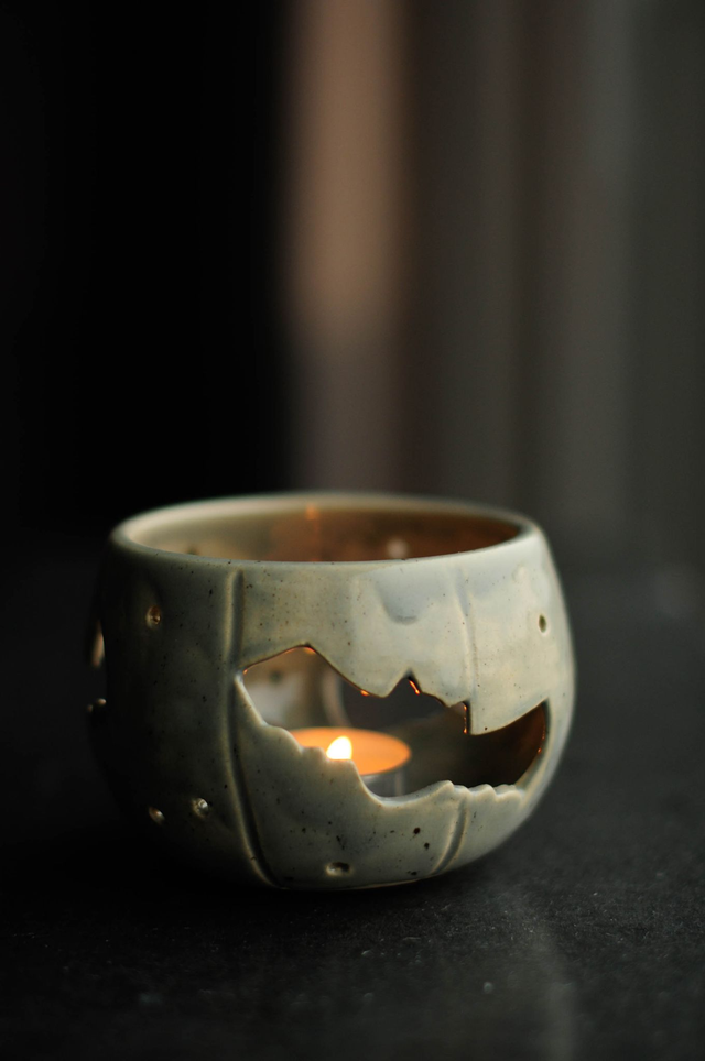 Windlicht Fledermaus, grau