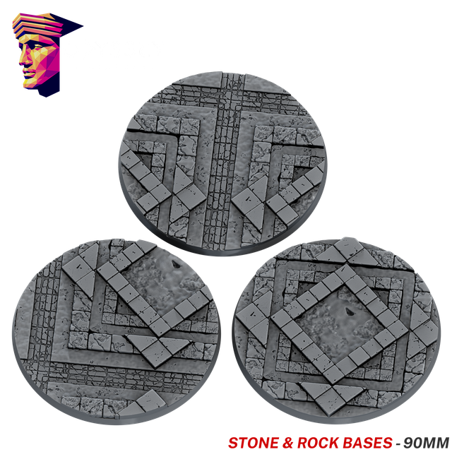 Stone &amp; Rock Scenic Bases – 90mm x3