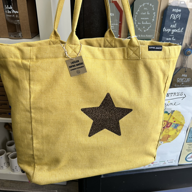 Sac coton étoile jaune 