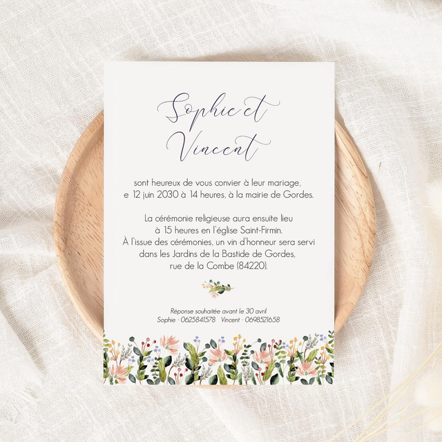 Faire-part mariage | Modèle Mima