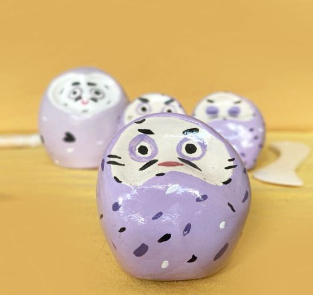 Daruma - Bleu - Rouge - Violet